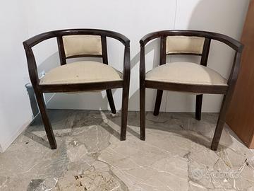 Poltroncine vintage in noce massiccio