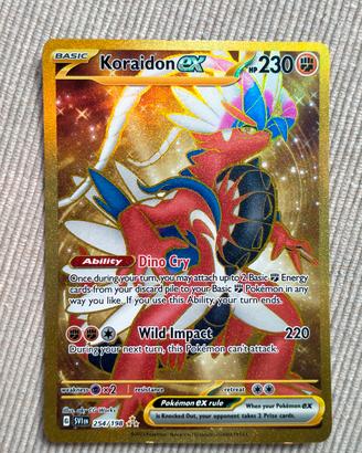 carta Pokémon Koraidon inglese ex *** oro
