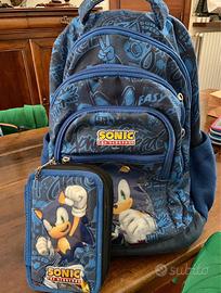 Zaino e Astuccio Sonic Scuola Elementare