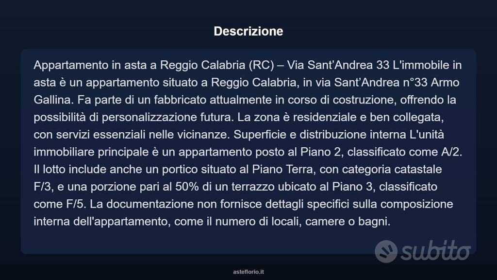 Appartamento – Reggio Calabria, Contrada Sant'Andrea - Vista 2
