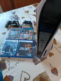 ps5 850gb + 2 joystick+4 giochi 
