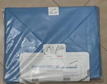 Completo letto  matrimoniale azzurro