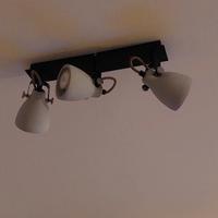 lampadario Faretto industriale grigio cemento 3 lu