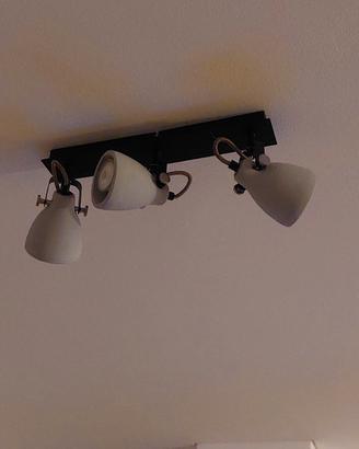 lampadario Faretto industriale grigio cemento 3 lu