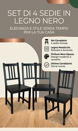 4 sedie in pino