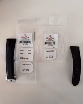 Cinturino Omega in pelle con fibbia in acciaio