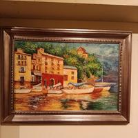 quadro d'arredamento olio su tela con cornice