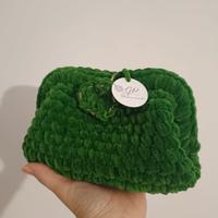 Borsa fatta a mano in velluto verde