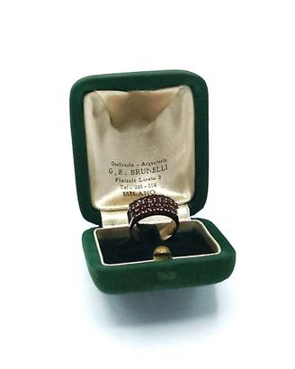 ANELLO  ARGENTO CON GRANATO
