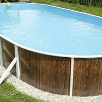 Piscina fuoriterra ovale effetto legno