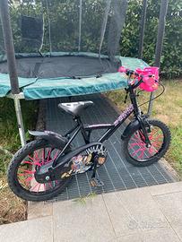 Biiccletta bambina 16” nero/fucsia