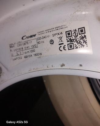ricambi lavatrice candy smart 8kg MOD CSS128TE-11