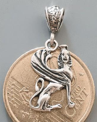 Ciondolo Sfinge Argento 925 Sterling Massiccio