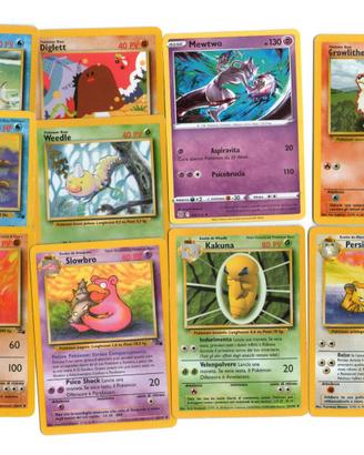 lotto carte pokemon miste rocket fossil set base