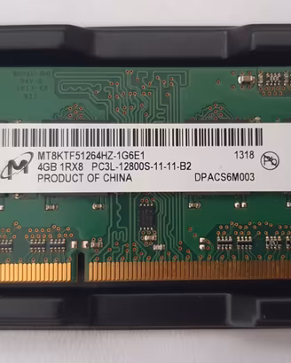 RAM DDR3L 4GB 1600MHz SO-DIMM Micron per Portatili