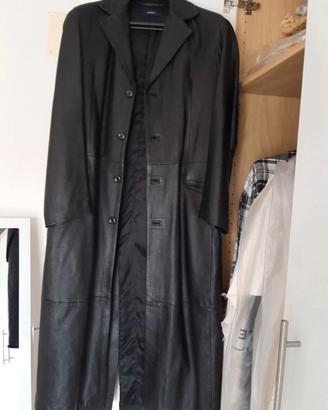 Trench lungo uomo in vera pelle