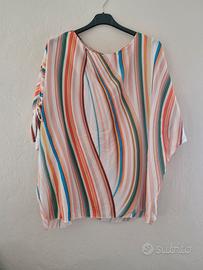 Tunica/Blusa a righe multicolor C.S.I. - NUOVA 