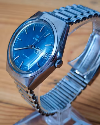 Saba Automatic Vintage ETA 2780 Cassa Acciaio Blu