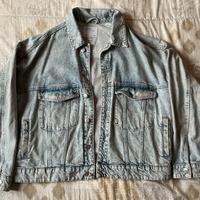 Giacca di jeans denim chiaro oversize