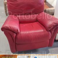 Poltrona relax in pelle rosar onde colore rossa 95
