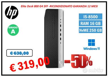 HP EliteDesk 800 G4 SFF-i5-8500-16GB RAM-NVMe 250