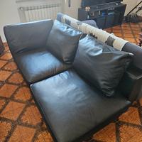 Divano arketipo pelle nera