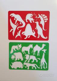 Set sagome da disegnare animali / dinosauri