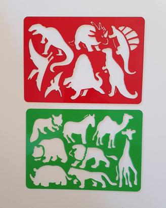 Set sagome da disegnare animali / dinosauri