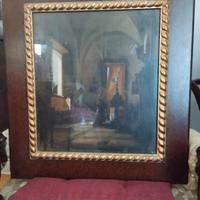 Olio su tela con vetro di protezione 