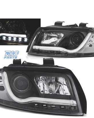 FARI AUDI A4 00-04 CON LUCI DIURNE A LED TUBOLARI 