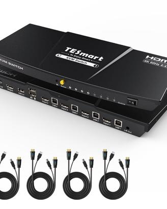 Commutatore KVM HDMI TESmart, 1 Monitor e 4 PC, 4K