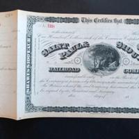 Certificato Azionario Storico 1870 - ferrovie USA