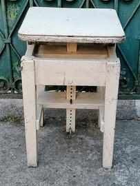 vecchio sgabello legno epoca vintage industrial 