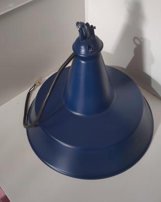 lampadario smaltato vintage officina 