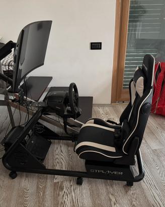 simulatore logitech + monitor + postazione