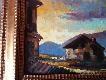 olio su tavola firmato Rossi