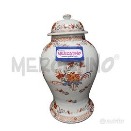 VASO + COPERCHIO TIPO FARMACIA CERAMICA DECORO FIO