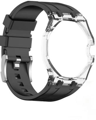 Cinturino AP Swatch nero trasparente silicone