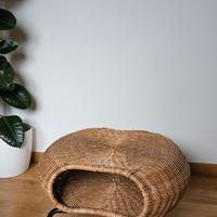 Poggiapiedi con contenitore Ikea rattan/antracite