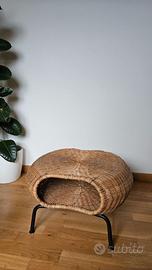 Poggiapiedi con contenitore Ikea rattan/antracite