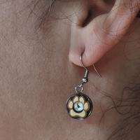 Orecchini in acciaio, legno e cristallo in vetro