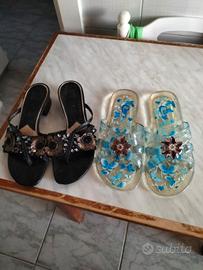 2 paia zoccoli infradito Gioseppo e trasparenti 