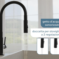 Rubinetto flessibile Schutte Glasgow nero 79586