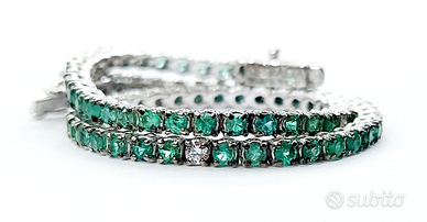 Bracciale Tennis Astralia Smeraldi Diamanti Oro