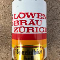 Lattina di birra vintage Lowen Brau Zurich