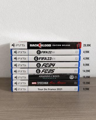 Set Giochi PlayStation 5. Prezzi in foto.
