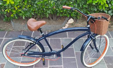 Bicicletta Cruiser Be Bikes custom blu e arancio