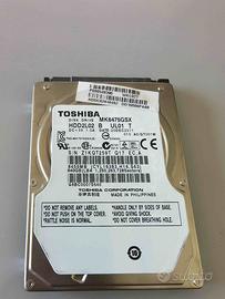 Hard Disk 2,5" Sata TOSHIBA MK6475GSX  640 GB