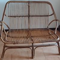 Divanetto a due posti in vimini, buone condizioni