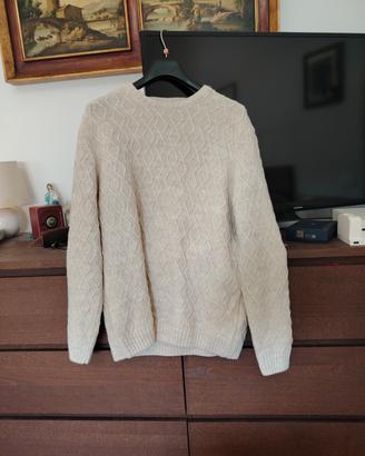 maglione intrecciato beige marca gold